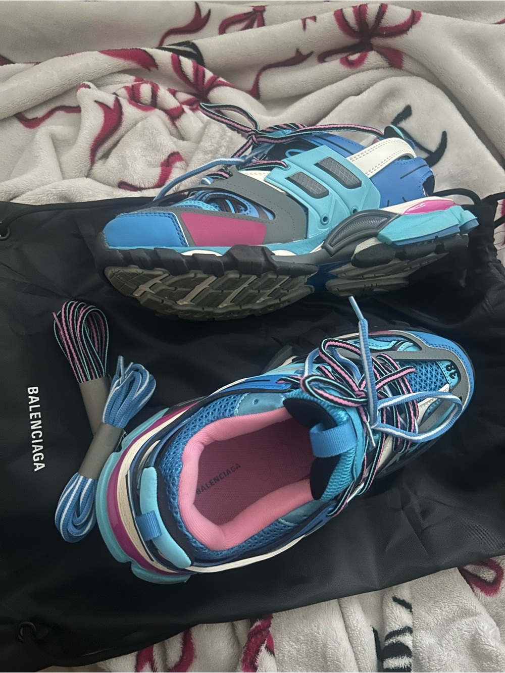 Balenciaga Women’s Blue, Pink & Gray sneaker